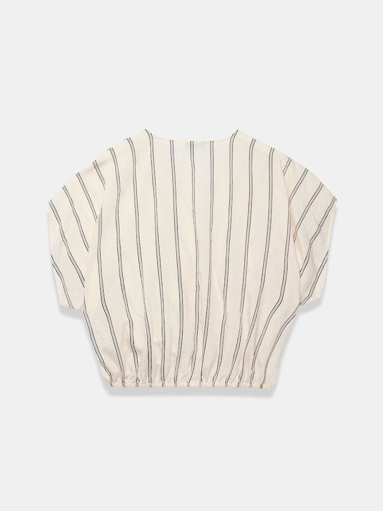 Mint Velvet Natural Pinstriped Wrap Blouse - Image 8 of 8
