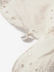 Mint Velvet Cream Cotton Broderie Charm Scarf - Image 2 of 2