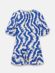 Mint Velvet Blue Floral Print Ruffle Mini Dress - Image 7 of 8