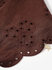Mint Velvet Brown Cotton Broderie Charm Scarf - Image 5 of 6