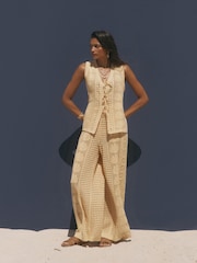 Mint Velvet Yellow Cotton Blend Crochet Knit Top - Image 5 of 8