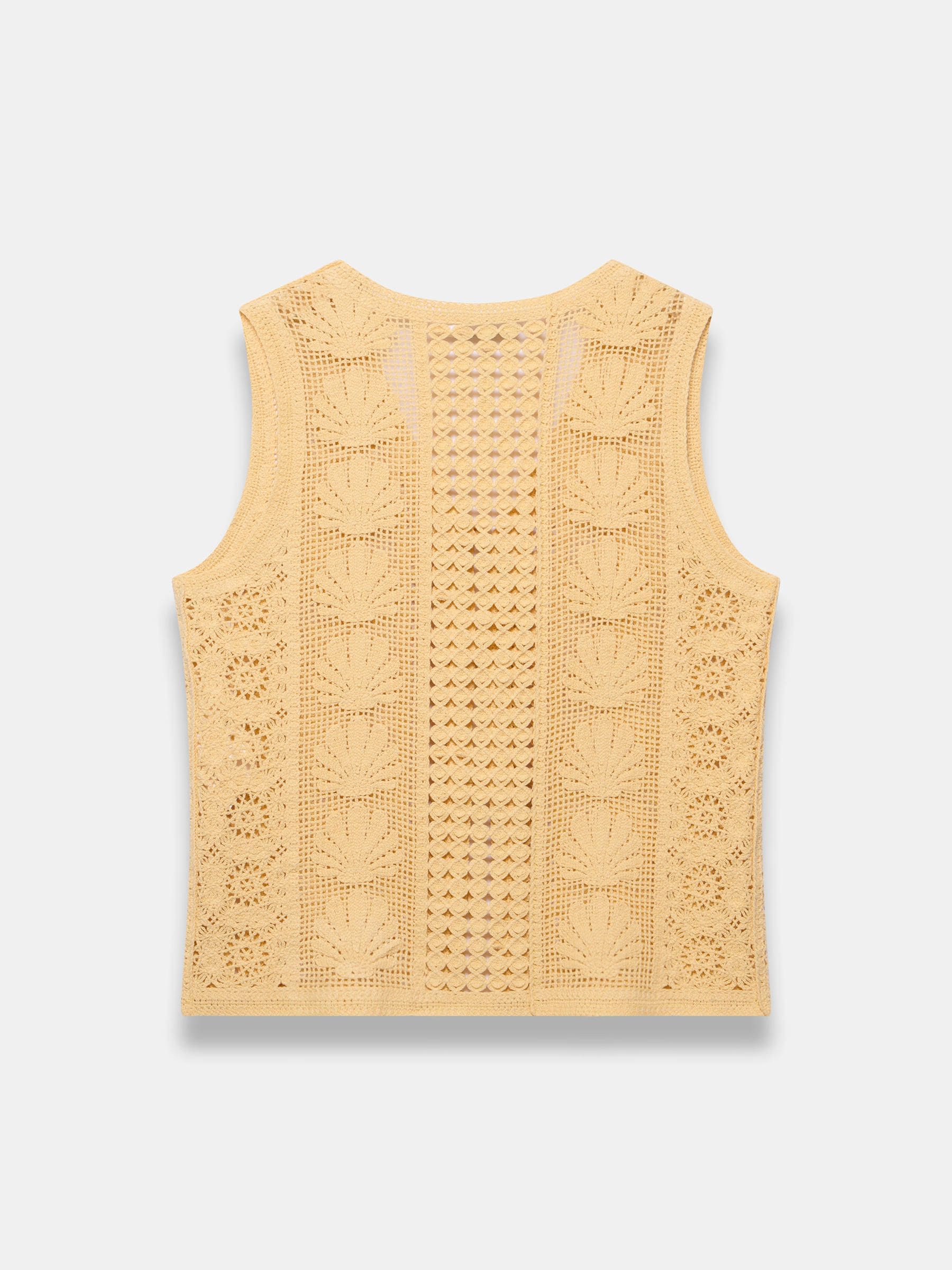 Buy Mint Velvet Yellow Cotton Blend Crochet Knit Top from the Next