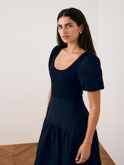 Mint Velvet Blue Cotton Blend Maxi Dress - Image 4 of 8