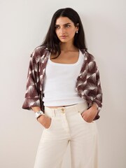 Mint Velvet Red Graphic Print Shirt - Image 4 of 8