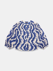 Mint Velvet Blue Cotton Printed Blouse - Image 7 of 7