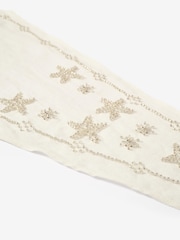 Mint Velvet White Linen Embellished Neck Scarf - Image 4 of 5