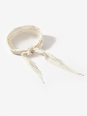 Mint Velvet White Linen Embellished Neck Scarf - Image 5 of 5