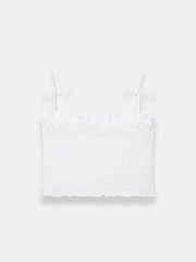Mint Velvet White Linen Shirred Top - Image 8 of 8