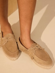Mint Velvet Natural Shani Suede Espadrille Shoes - Image 1 of 4