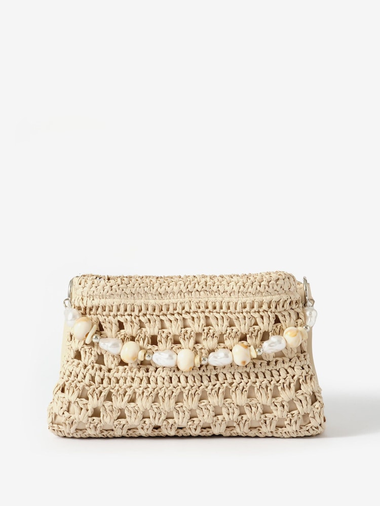 Mint Velvet Cream Sara Paper Cross-Body Bag - Image 2 of 5