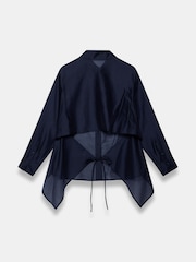 Mint Velvet Blue Longline Tie Back Shirt - Image 7 of 8