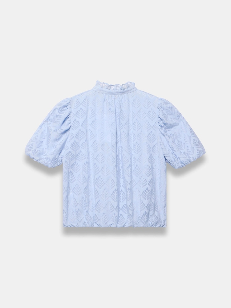 Mint Velvet Blue Jacquard Ruffle Blouse - Image 7 of 7 Mint Velvet Blue Jacquard Ruffle Blouse - Image 7 of 7