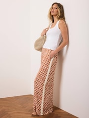 Mint Velvet Orange Geo Print Wide Leg Trousers - Image 2 of 8