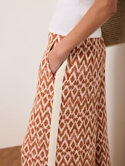 Mint Velvet Orange Geo Print Wide Leg Trousers - Image 6 of 8