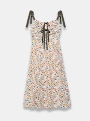 Mint Velvet Blue Cotton Floral Print Midi Dress - Image 6 of 7