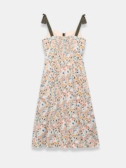 Mint Velvet Blue Cotton Floral Print Midi Dress - Image 7 of 7