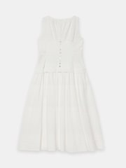 Mint Velvet White Cotton Broderie Midi Dress - Image 7 of 7