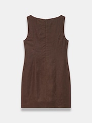 Marrón - Mint Velvet Linen Beaded Mini Dress - Imagen 8 de 8