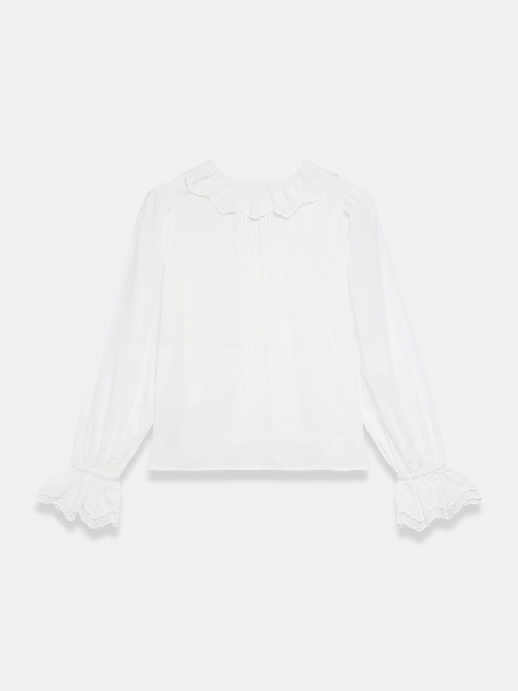 Buy Mint Velvet White Cotton Ruffle Trim Blouse from Next USA