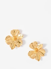 Mint Velvet Gold Tone Statement Flower Earrings - Image 1 of 4