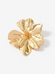 Mint Velvet Gold Tone Statement Flower Earrings - Image 2 of 4