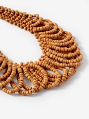 Mint Velvet Natural Beaded Loop Statement Necklace - Image 3 of 5