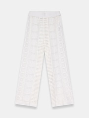 Mint Velvet White Crochet Knit Trousers - Image 6 of 7