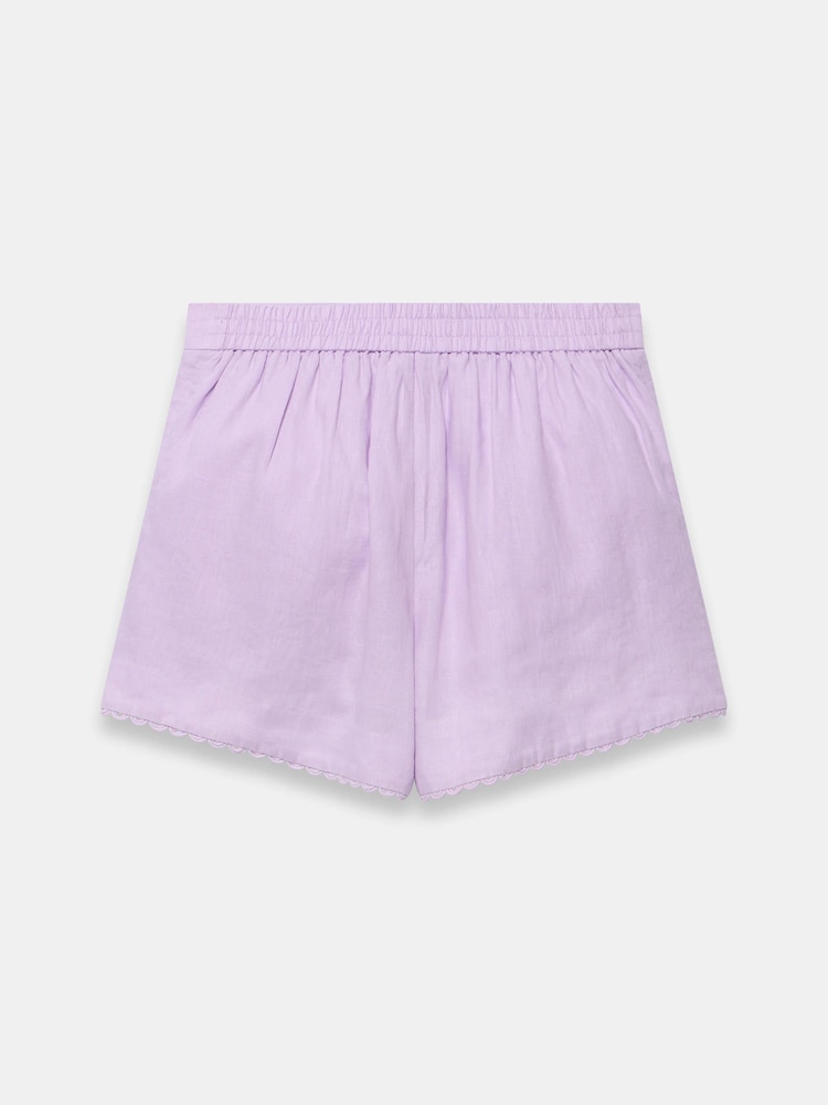 パープル - Mint Velvet Linen Hem Detail Shorts - 画像 7 / 7
