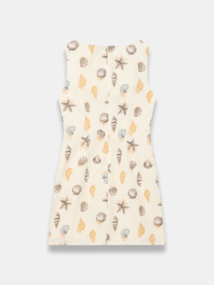 Mint Velvet Natural Cotton Shell Print Mini Dress - Image 8 of 8 Mint Velvet Natural Cotton Shell Print Mini Dress - Image 8 of 8