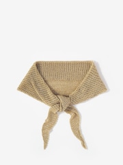 Mint Velvet Gold Metallic Mini Triangle Neck Scarf - Image 1 of 3