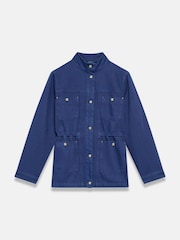 Mint Velvet Blue Cotton Utility Shacket - Image 7 of 8