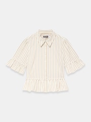 Mint Velvet Natural Striped Ruffle Trim Shirt - Image 7 of 8