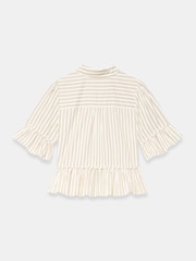 Mint Velvet Natural Striped Ruffle Trim Shirt - Image 8 of 8
