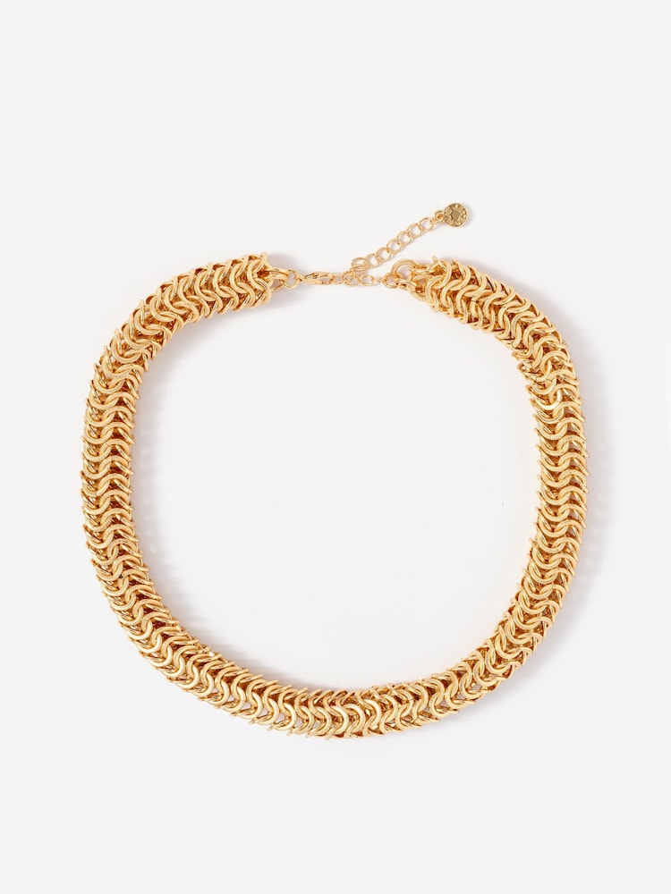 Mint Velvet Gold Tone Textured Chain Necklace - Image 1 of 4