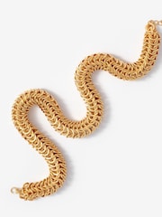 Mint Velvet Gold Tone Textured Chain Necklace - Image 3 of 4