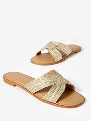 Mint Velvet Gold Darcy Metallic Detail Sandals - Image 4 of 5