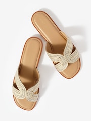 Mint Velvet Gold Darcy Metallic Detail Sandals - Image 5 of 5