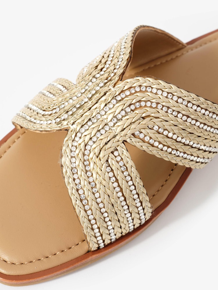 Mint Velvet Gold Darcy Metallic Detail Sandals - Image 6 of 6