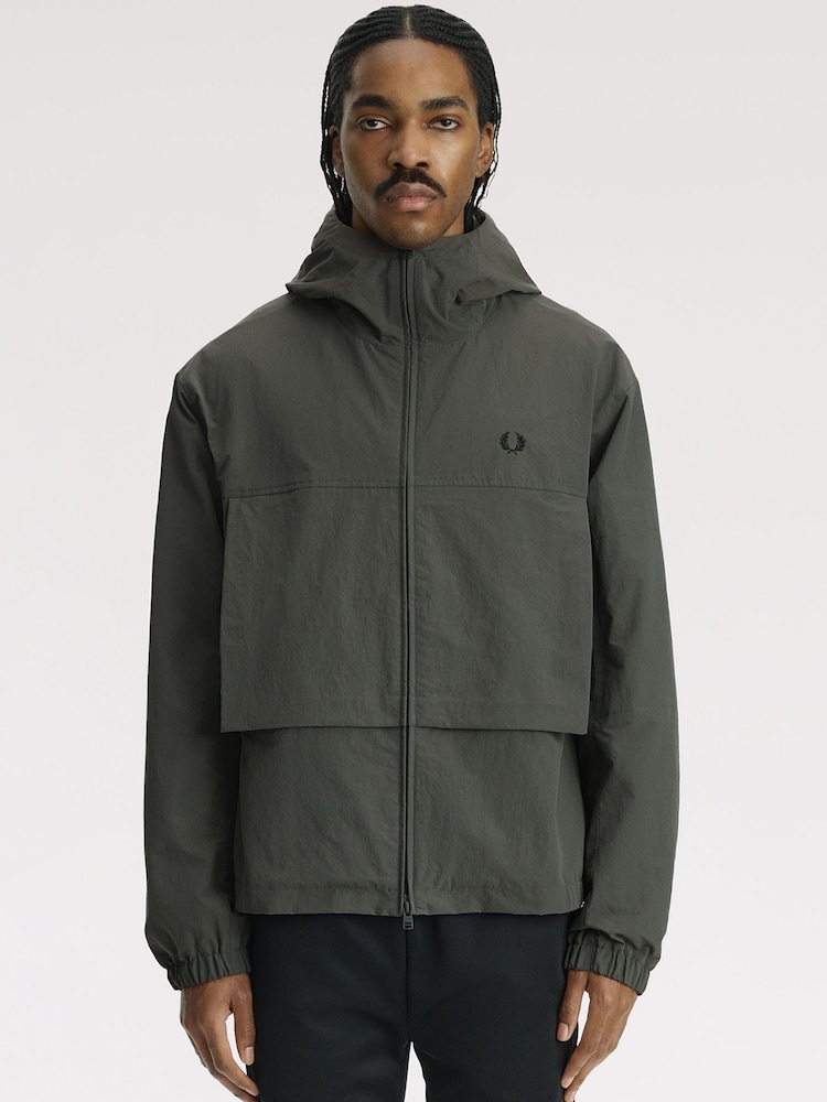 Fred Perry Green Boxy Hooded Jacket - Image 1 of 5
