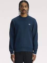 Fred Perry Blue Crew Neck Sweatshirt - Image 1 of 5