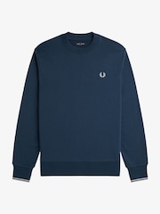 Fred Perry Blue Crew Neck Sweatshirt - Image 4 of 5