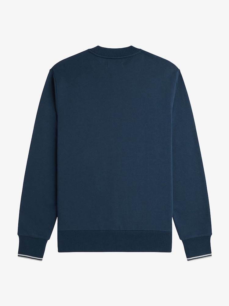 Fred Perry Blue Crew Neck Sweatshirt - Image 5 of 5