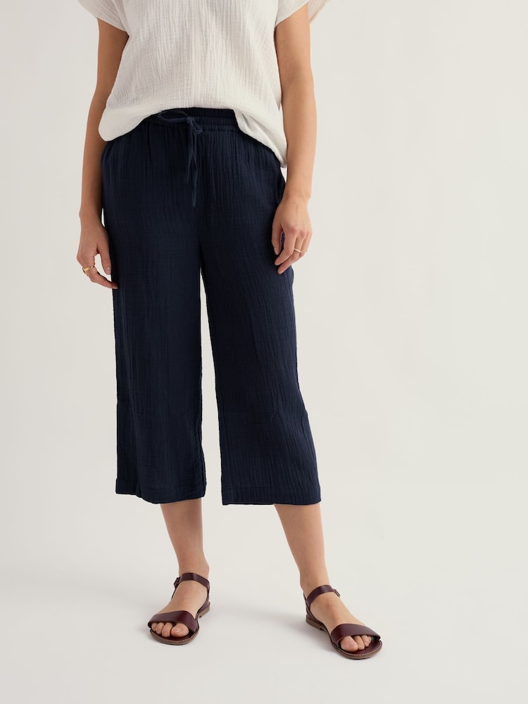 Seasalt Cornwall Blue Tide Flow Crops - Image 1 of 5