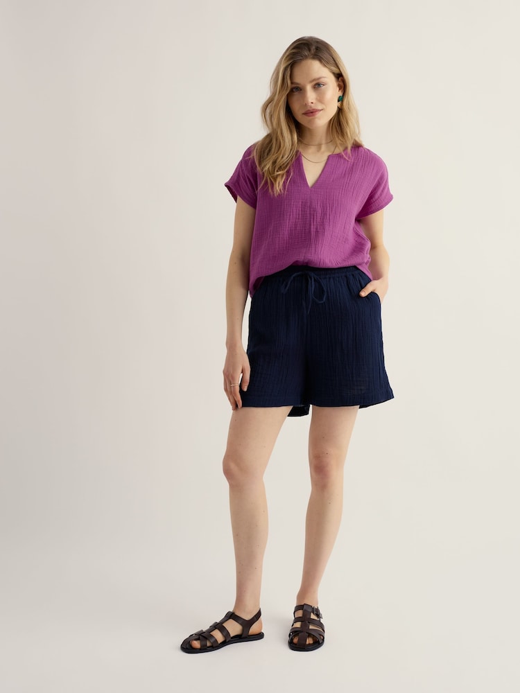 Seasalt Cornwall Blue Tide Flow Shorts - Image 2 of 5 Seasalt Cornwall Blue Tide Flow Shorts - Image 2 of 5