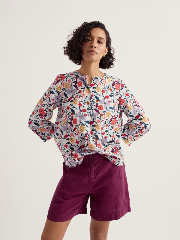 Seasalt Cornwall White Watercolour Sketch Top - Image 1 of 5 Seasalt Cornwall White Watercolour Sketch Top - Image 1 of 5