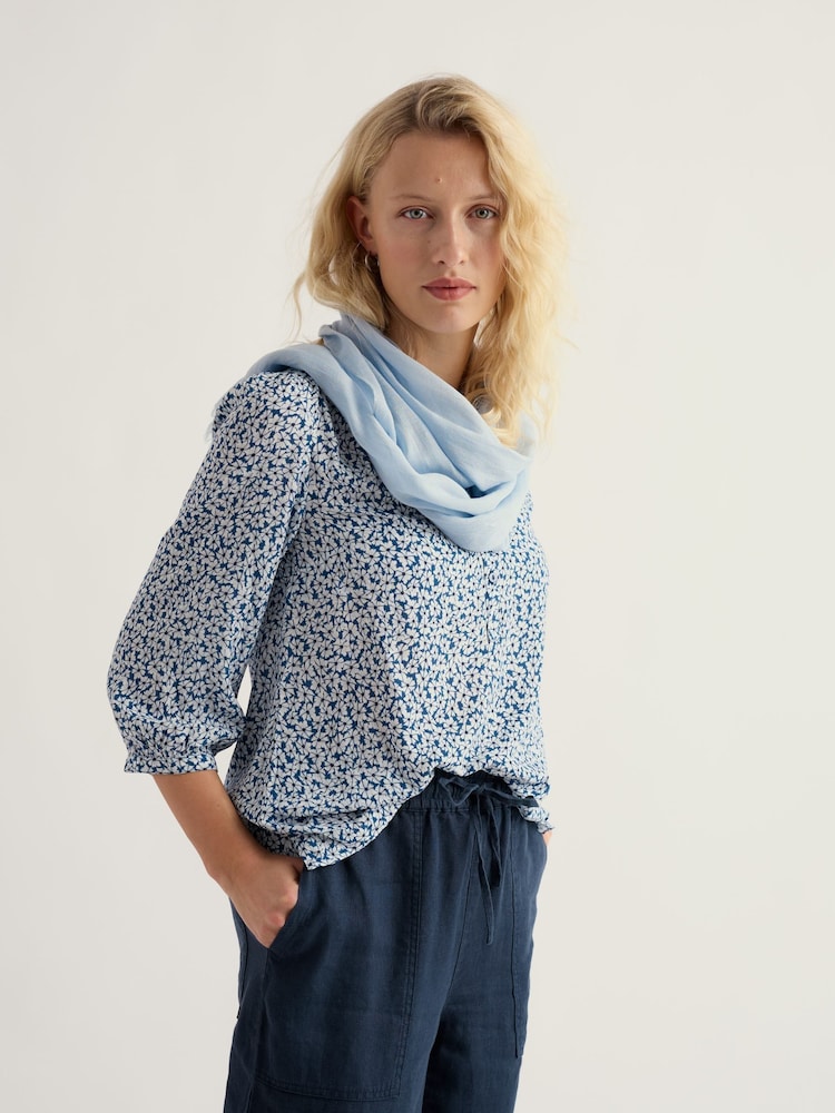 Seasalt Cornwall Blue Willow Path Top - Image 1 of 5