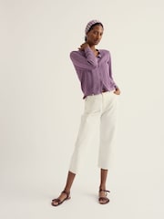 Seasalt Cornwall Purple Willowing Knit Cardigan - Image 2 of 5