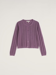 Seasalt Cornwall Purple Willowing Knit Cardigan - Image 4 of 5