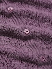 Seasalt Cornwall Purple Willowing Knit Cardigan - Image 5 of 5