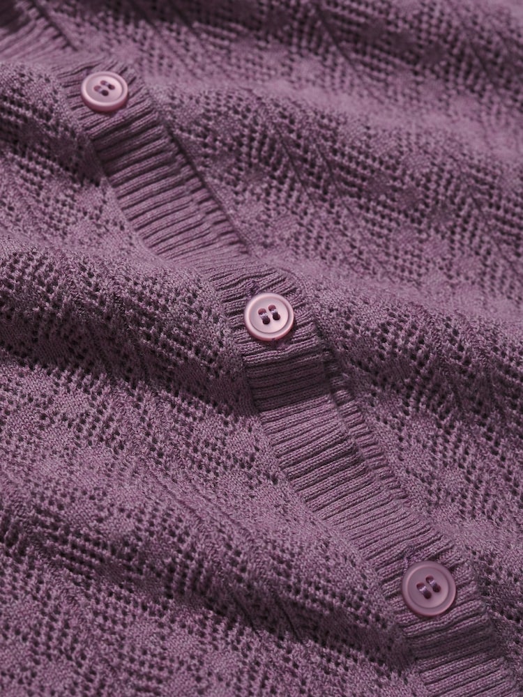 Seasalt Cornwall Purple Willowing Knit Cardigan - Image 5 of 5
